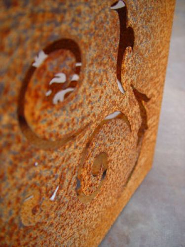 Floristik24 Baroque cube made of rusty metal, 26 cm x 26 cm