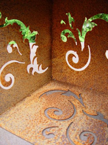 Floristik24 Baroque cube made of rusty metal, 26 cm x 26 cm