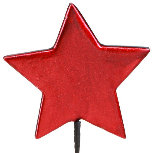 Floristik24 Star Decoration Plugs Christmas Red Ø7cm – 2nd Choice – 24 pcs