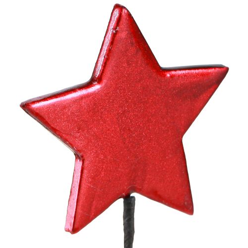 Floristik24 Star Decoration Plugs Christmas Red Ø7cm – 2nd Choice – 24 pcs
