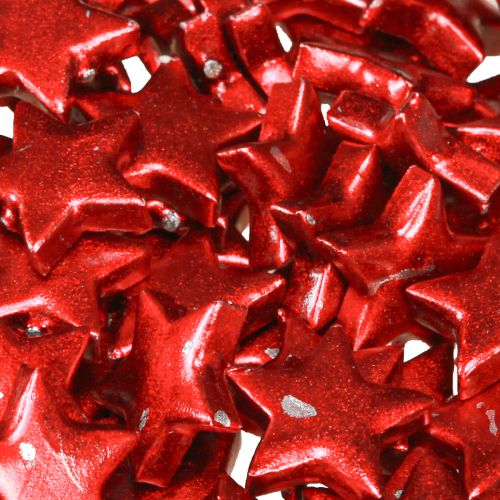 Floristik24 Red painted Christmas stars Ø2.5cm – 2nd choice – 96 pieces