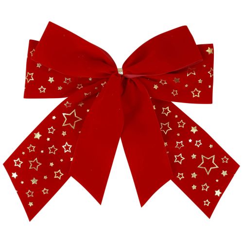 Red bow Christmas stars decorative bow outdoor 21cm 2pcs