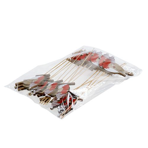 Floristik24 Robin on stick 7.5cm 16 pcs