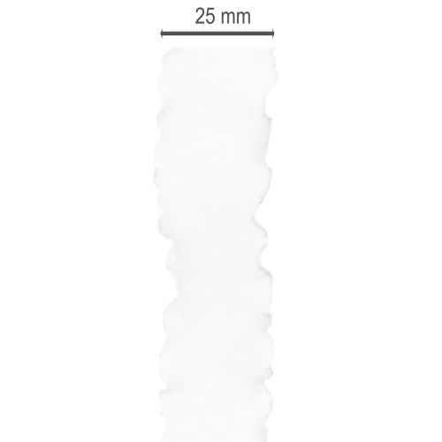 White ruffled organza ribbon, decorative ribbon, 25mm wide, 10m long | Floristik24.ie