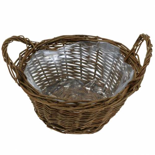 Floristik24 Round basket made of willow branches Easter basket brown Ø19cm