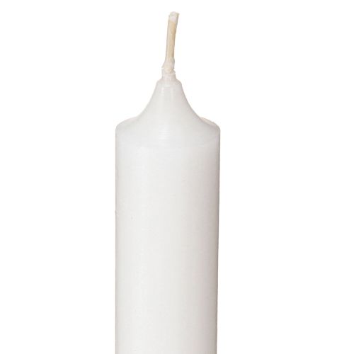 Floristik24 Rustic candles white with cone base 350/28mm 4 pcs
