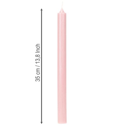 Rustic Candles Taper Candles Solid Color Pink 350/28mm 4 pcs | Floristik24.ie