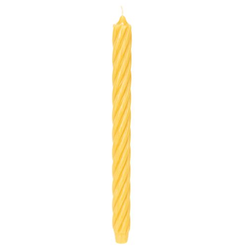 Rustic Twist Candles, Tall Taper Candles, Solid Yellow, 350/28mm, 4 Pieces buy online | Floristik24.ie
