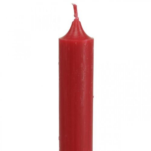 Floristik24 Rustic Candles Tall Taper Candles Solid Colored Red 350/28mm 4 Pcs