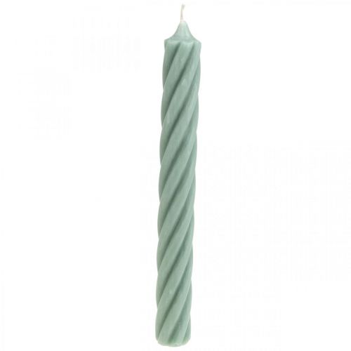 Product Rustic candles, solid-colored, green, 250/28mm, 4 pieces