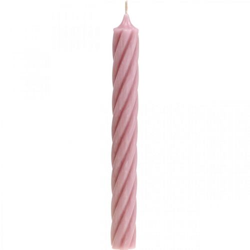 Floristik24 Rustic candles, rod candles, pink, 250/28mm, 4 pieces