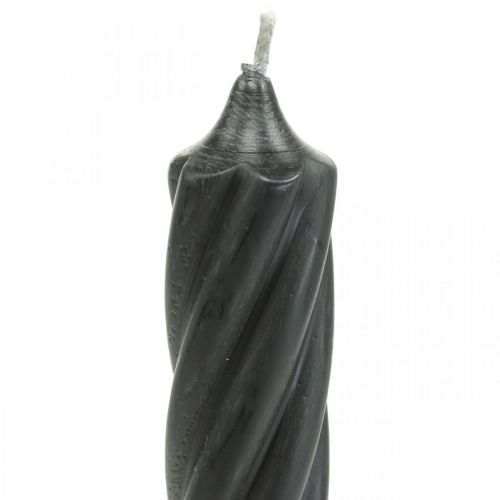 Product Rustic Candles Taper Candles Solid Colored Black 250/28mm 4 Pcs