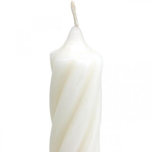 Floristik24 Rustic Candles Taper Candles Solid Colored White 250/28mm 4 Pcs