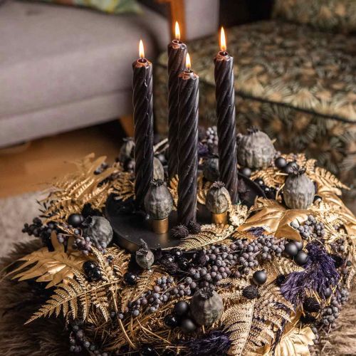 Product Rustic candles, solid colored black 250/28mm 4pcs