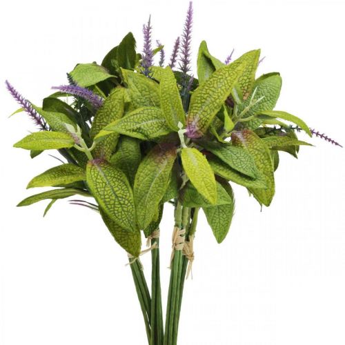 Artificial sage bunch, silk flowers, sage branches artificial violet L26cm 4pcs