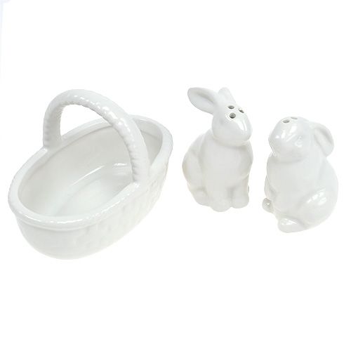 Floristik24 Salt and pepper shaker rabbit white 1p