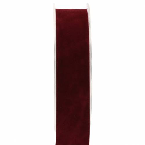 Velvet ribbon Bordeaux red 25mm 7m