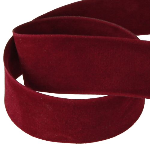 Floristik24 Velvet ribbon Bordeaux red decorative ribbon red ribbon 25mm 7m