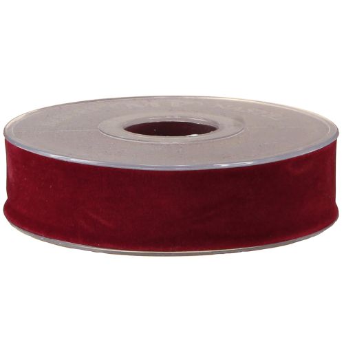 Floristik24 Velvet ribbon Bordeaux red decorative ribbon red ribbon 25mm 7m