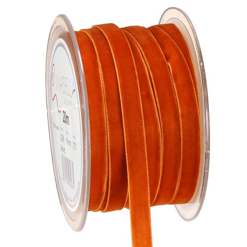 Velvet ribbon decorative ribbon velvet dark orange 10mm 20m