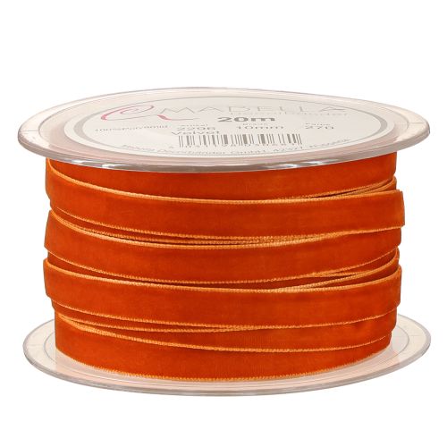 Product Velvet ribbon decorative ribbon velvet dark orange 10mm 20m