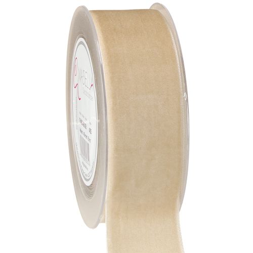 Velvet ribbon decorative ribbon velvet gift ribbon beige 40mm 8m