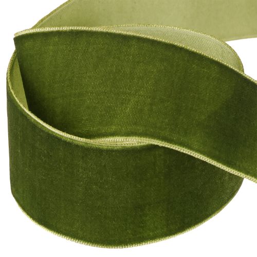 Floristik24 Velvet ribbon decorative ribbon fabric ribbon velvet dark green 40mm 8m