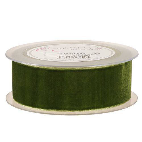 Floristik24 Velvet ribbon decorative ribbon fabric ribbon velvet dark green 40mm 8m
