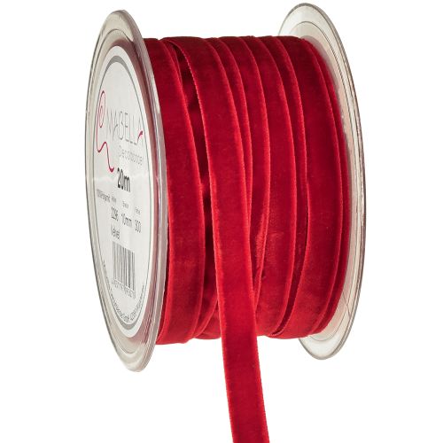 Floristik24 Velvet ribbon decorative ribbon Velvet Ribbon Red 10mm 20m