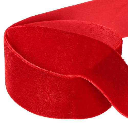 Floristik24 Velvet ribbon gift ribbon decorative ribbon velvet red 40mm 8m