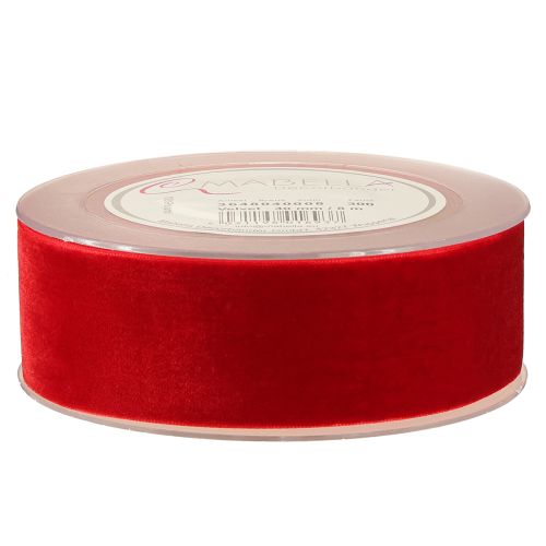 Floristik24 Velvet ribbon gift ribbon decorative ribbon velvet red 40mm 8m