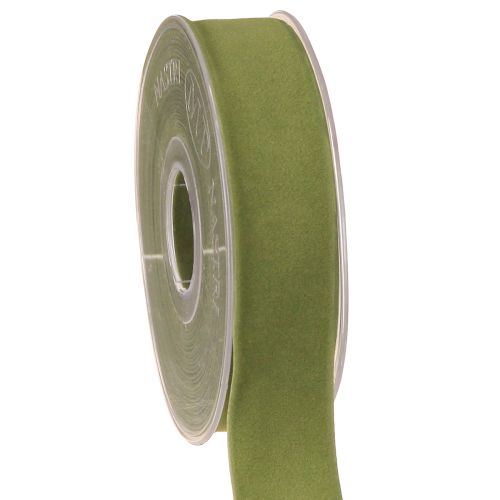 Floristik24 Velvet ribbon moss green 25mm 7m
