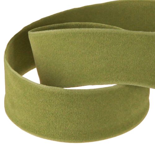 Floristik24 Velvet ribbon moss green 25mm 7m