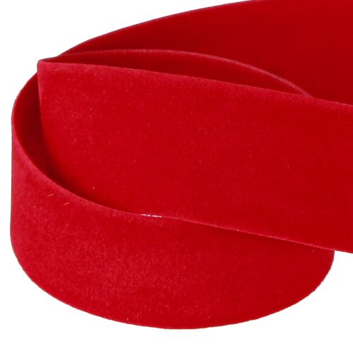 Floristik24 Velvet ribbon red ribbon fabric ribbon 25mm 7m