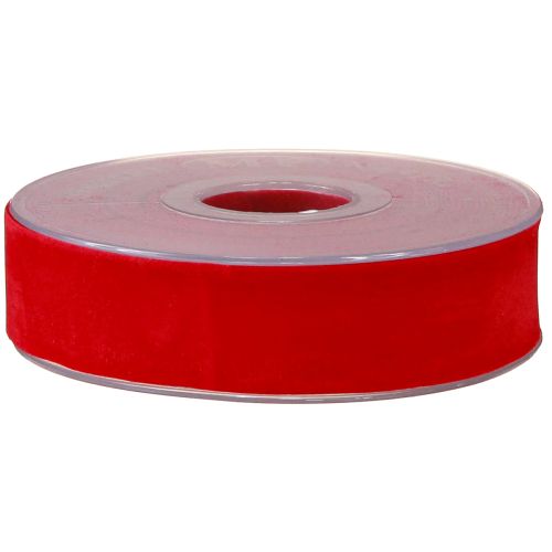 Floristik24 Velvet ribbon red ribbon fabric ribbon 25mm 7m