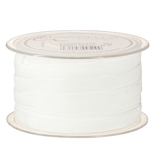 Product Velvet ribbon white decorative ribbon gift ribbon white 10mm 20m