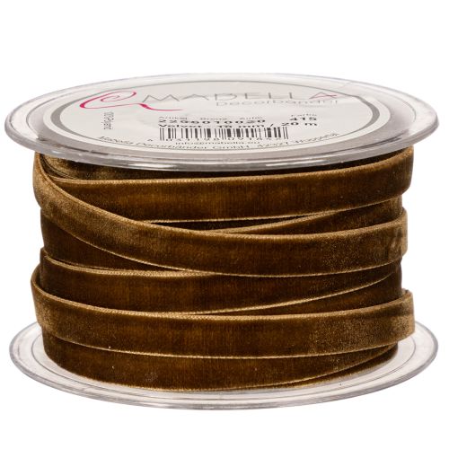 Decorative velvet ribbon, narrow, 10mm wide, 20m long, on a roll | Floristik24.ie