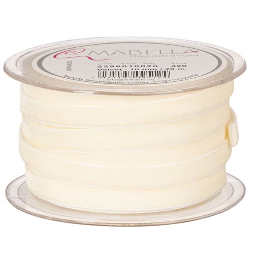 Velvet ribbon on a roll for crafting and packaging, 10mm x 20m | Floristik24.ie