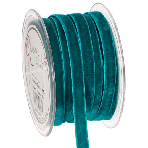Velvet ribbon on a roll, decorative ribbon for gift wrapping, 10mm, 20m