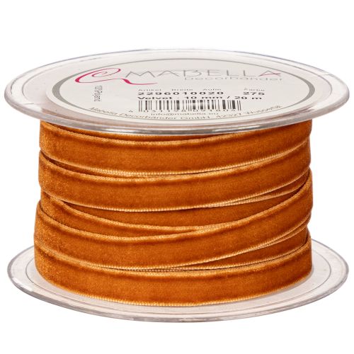 Decorative velvet ribbon for decorating, on a roll, 10mm wide, 20m long | Floristik24.ie