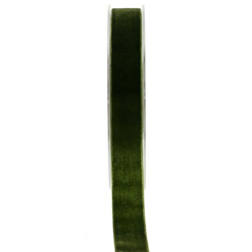 Floristik24 Velvet ribbon dark green 20mm 10m