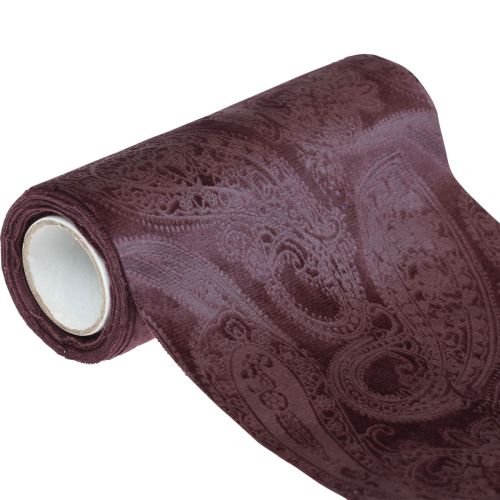 Velvet Ribbon Table Runner Purple Table Ribbon Paisley Pattern 150mm 3m