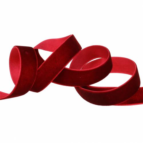Product Velvet ribbon dark red 20mm 10m