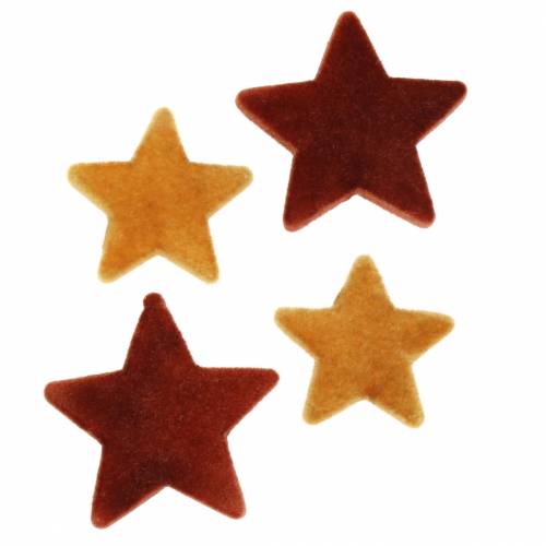 Sprinkle decoration star mix flocked curry, rooibos 4cm/5cm 40p