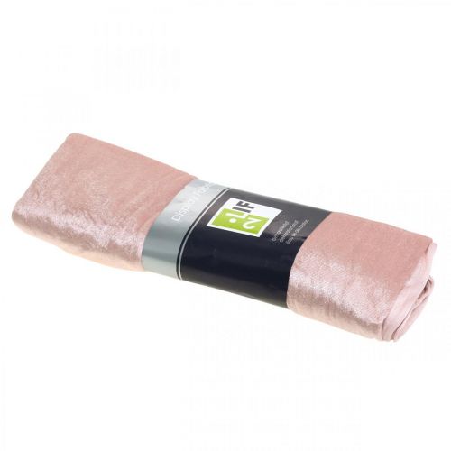 Floristik24 Decorative fabric Velvet Old pink velvet table decoration 140×300cm