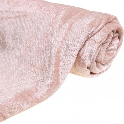Floristik24 Decorative fabric Velvet Old pink velvet table decoration 140×300cm