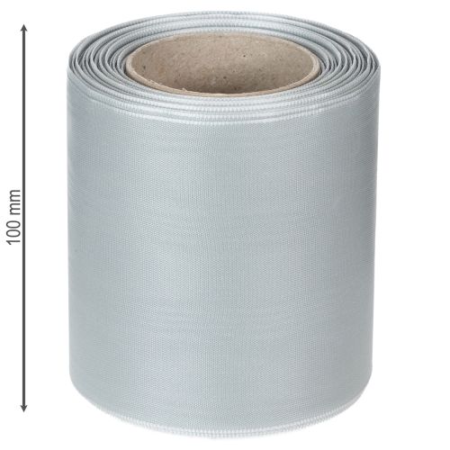 Product Satin wreath ribbon, silver, 100mm wide, 25m long, for funeral wreaths, memorial wreaths &amp; anniversaries, weatherproof &amp; compostable