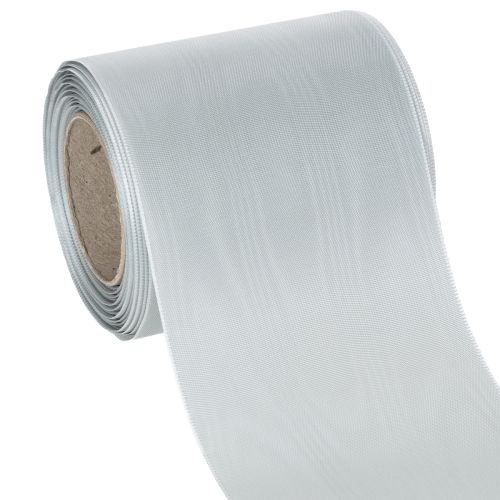 Floristik24 Satin wreath ribbon, silver, 100mm wide, 25m long, for funeral wreaths, memorial wreaths &amp; anniversaries, weatherproof &amp; compostable