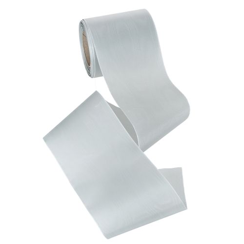 Product Satin wreath ribbon, silver, 100mm wide, 25m long, for funeral wreaths, memorial wreaths &amp; anniversaries, weatherproof &amp; compostable