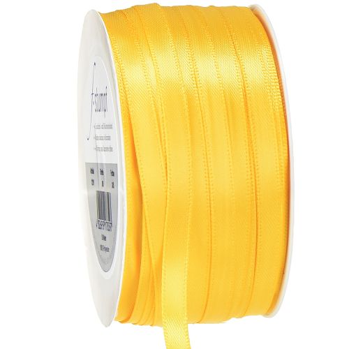 Satin ribbon gift ribbon yellow narrow decorative ribbon 6mm 50m